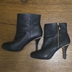 Zara Elegant Black Boots with Gold Details